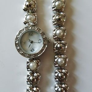 Silver Watch/Bracelet Set